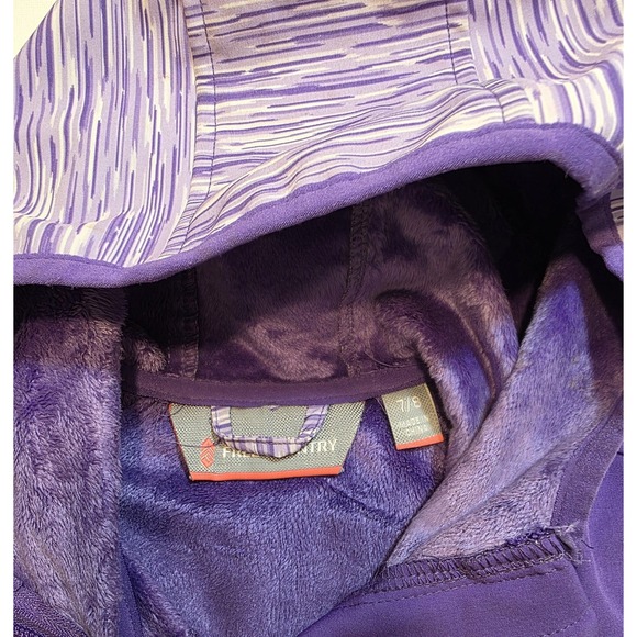 Free Country Girl's Two Tone Purple Softshell Full Zip Hooded Jacket. Size 7/8 - Picture 9 of 10